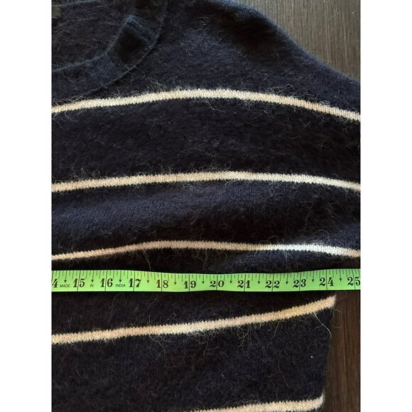 J.Crew Striped Fuzzy Sweater Navy & White Acrylic/Alpaca/Merino Wool/Polyamide/E - Picture 7 of 8